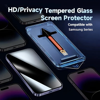 2 pçs instalação de um clique vidro temperado para samsung galaxy s25 s24 s23 ultra s21 s23 plus s24 fe protetor de tela sem bolhas