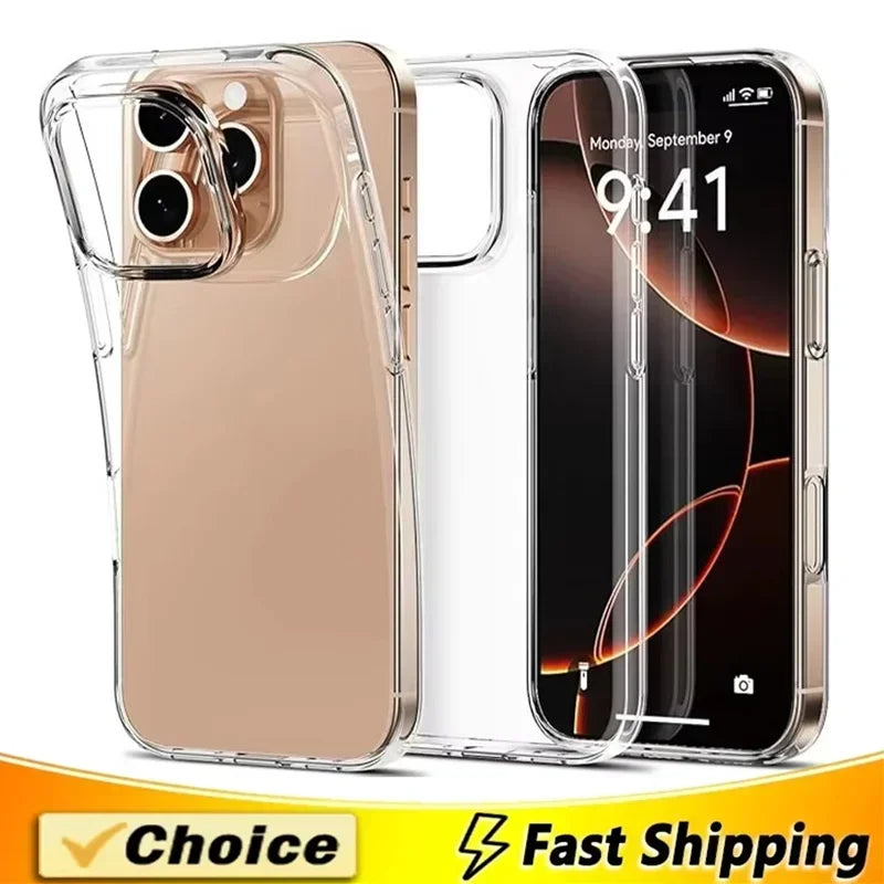 Transparente Handyhülle für iPhone 16, 14, 13, 12, 11, 15 Pro Max Mini – weiche, ultradünne TPU-Rückseite für iPhone XR, XS Max, 15, 16 Plus