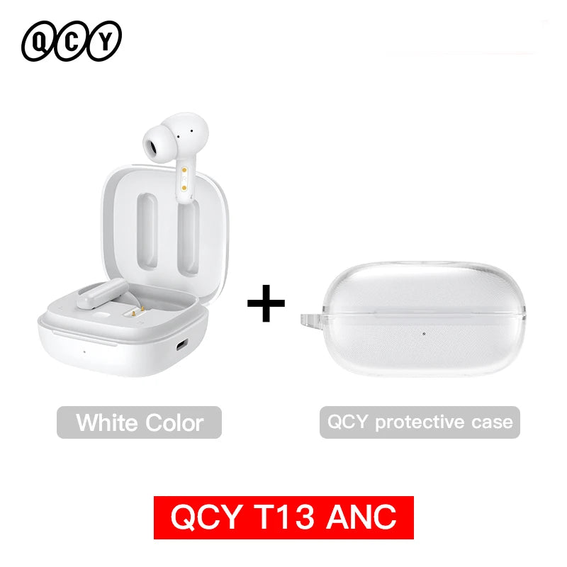 QCY T13 ANC TWS Bluetooth 5.3 - Cancelamento Ruído 4 Microfones ENC 30h