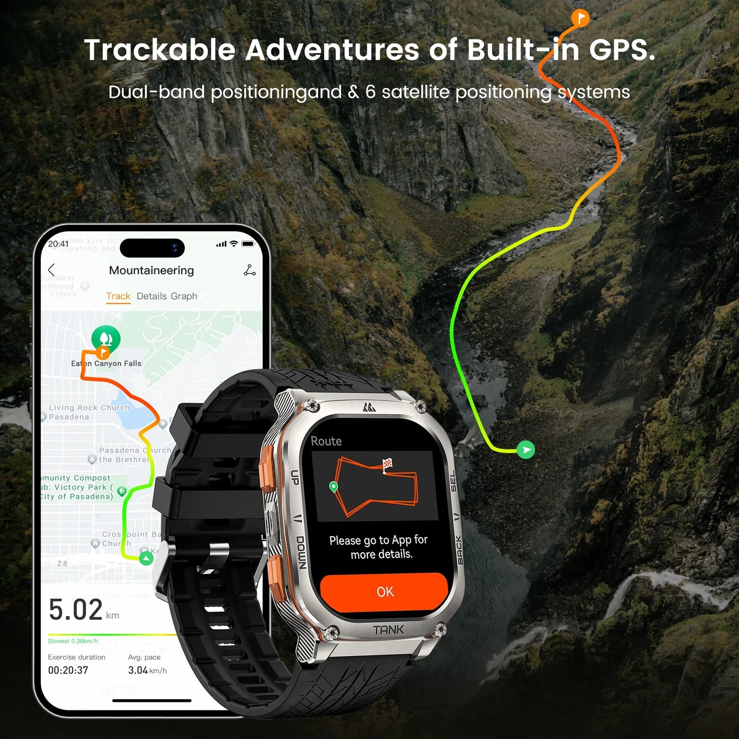 Kospet Tank M3 Ultra GPS Smartwatch AMOLED 1.96" - 5ATM Diving Skiing Hiking 480mAh MIL-STD-810H