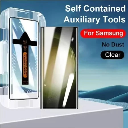 2 pçs instalação de um clique vidro temperado para samsung galaxy s25 s24 s23 ultra s21 s23 plus s24 fe protetor de tela sem bolhas