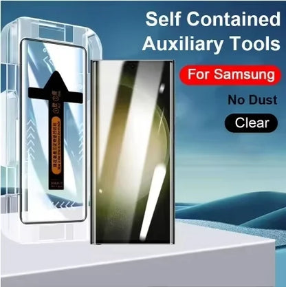 2 pçs instalação de um clique vidro temperado para samsung galaxy s25 s24 s23 ultra s21 s23 plus s24 fe protetor de tela sem bolhas