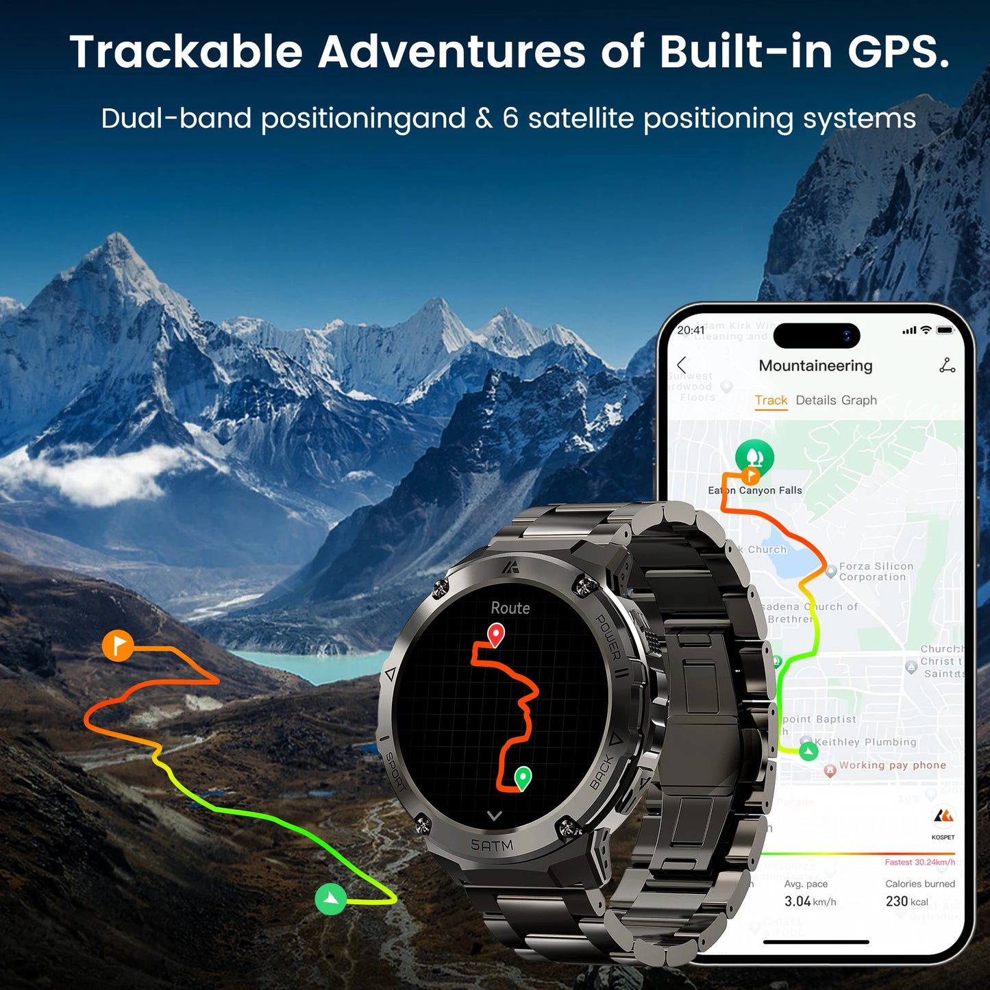 Didamel T3E Smartwatch Militar GPS AMOLED 1.43" - Bússola Altímetro 5ATM IP69K Aço Inoxidável 470mAh
