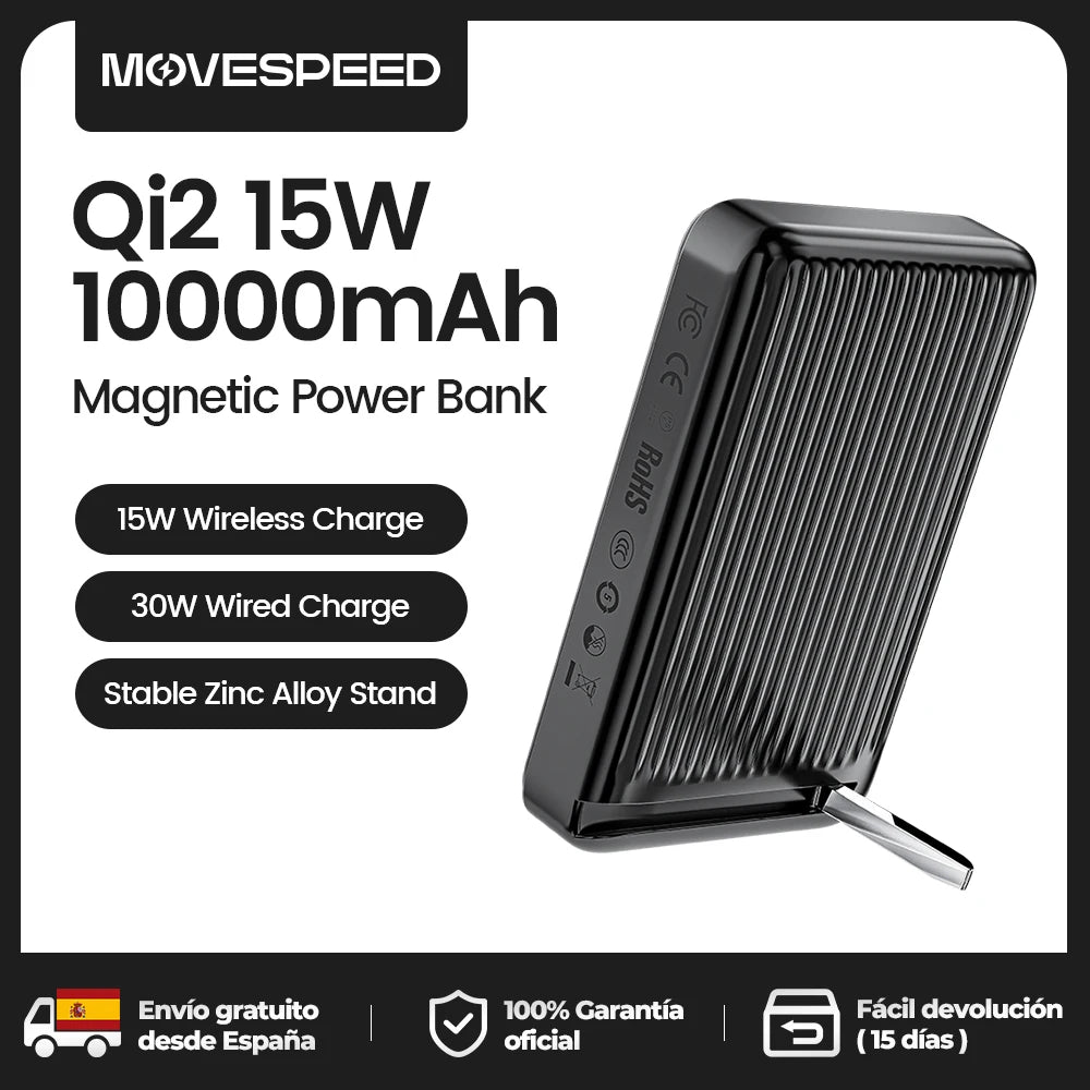 Movespeed P03 Qi2 10000mAh Magnetic Power Bank - 30W Wired, 15W Wireless, MagSafe for iPhone