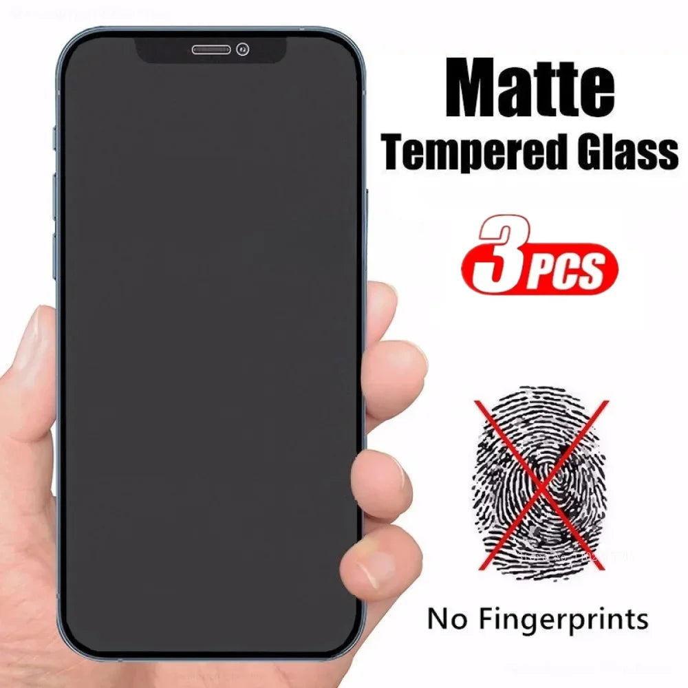 Tempered Glass Screen Protector for iPhone (3 Units) - Anti-Fingerprint Compatible with iPhone 11-16 Pro Max