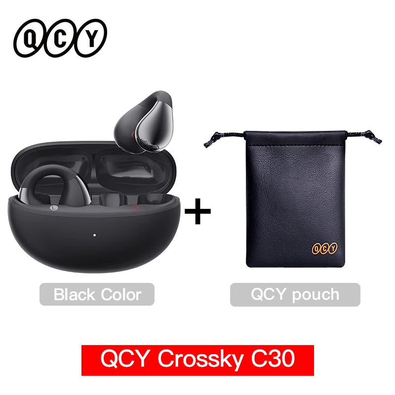 Qcy crossky c30 clipe de orelha fones de ouvido bluetooth 5.4 sem fio aberto esportes tws fones de ouvido de conexão dupla