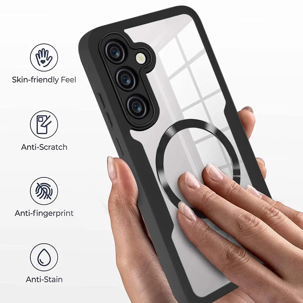 360° transparente Magnethülle für Samsung Galaxy S24, S23 und S22 – Displayschutz und Autohalterung