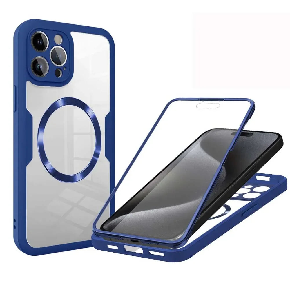 360° transparente Magnethülle für Samsung Galaxy S24, S23 und S22 – Displayschutz und Autohalterung