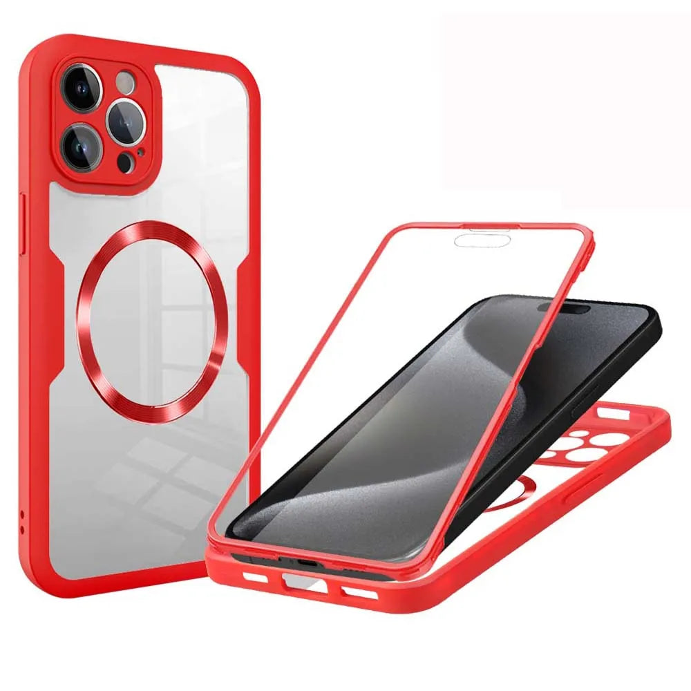 360° transparente Magnethülle für Samsung Galaxy S24, S23 und S22 – Displayschutz und Autohalterung