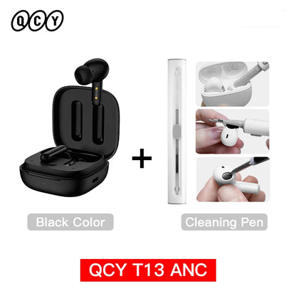 QCY T13 ANC TWS Bluetooth 5.3 - Cancelamento Ruído 4 Microfones ENC 30h