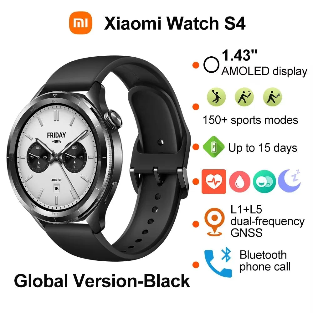Xiaomi Watch S4 Smartwatch AMOLED 1.43" - Bluetooth 5.3 Chamadas Monitorização Saúde 24/7