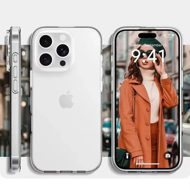 Transparente Handyhülle für iPhone 16, 14, 13, 12, 11, 15 Pro Max Mini – weiche, ultradünne TPU-Rückseite für iPhone XR, XS Max, 15, 16 Plus