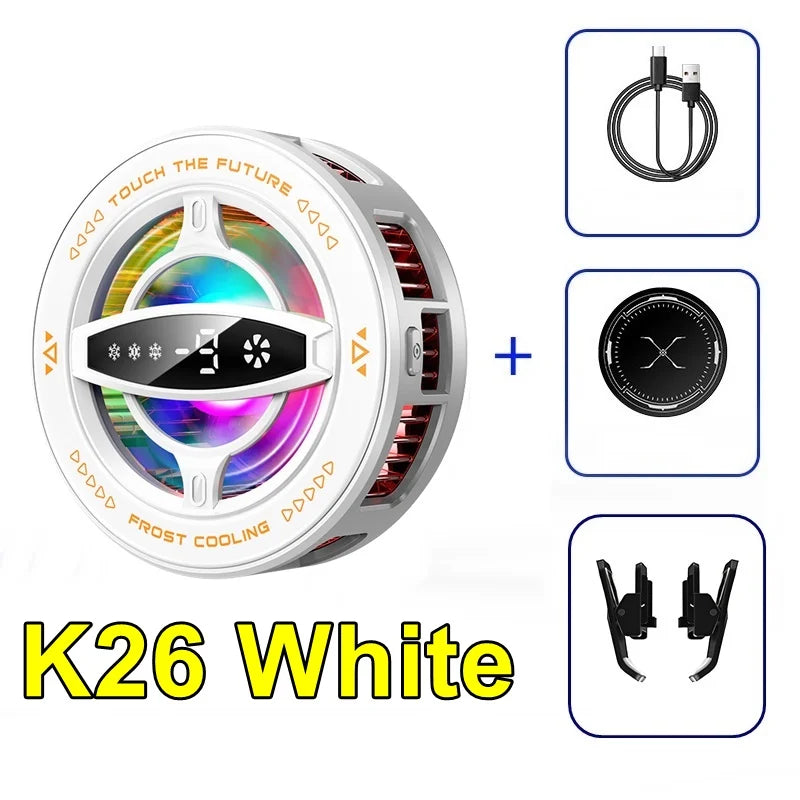 Cooler Gaming K20 Semicondutor Magnético - Display Digital RGB Ventilador Portátil Universal