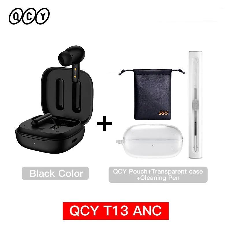 QCY T13 ANC TWS Bluetooth 5.3 - Cancelamento Ruído 4 Microfones ENC 30h