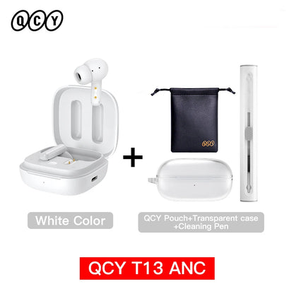 QCY T13 ANC TWS Bluetooth 5.3 - Cancelamento Ruído 4 Microfones ENC 30h