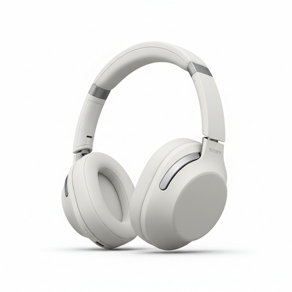 Sony WH-1000XM5 auscultadores sem fios em branco com cancelamento de ruído - fotografia premium
