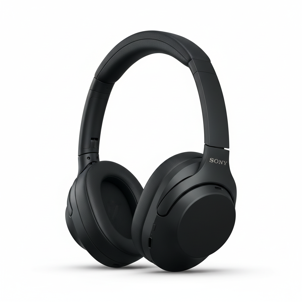 Sony WH-1000XM5 wireless headphones - luxury studio photography