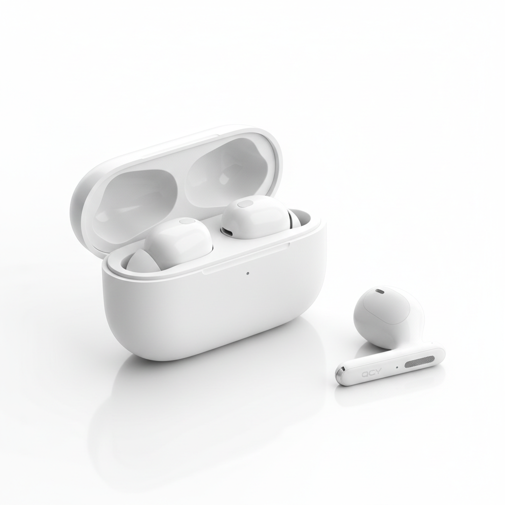 QCY HT05 ANC fones de ouvido sem fio em branco com cancelamento de ruído - vista premium