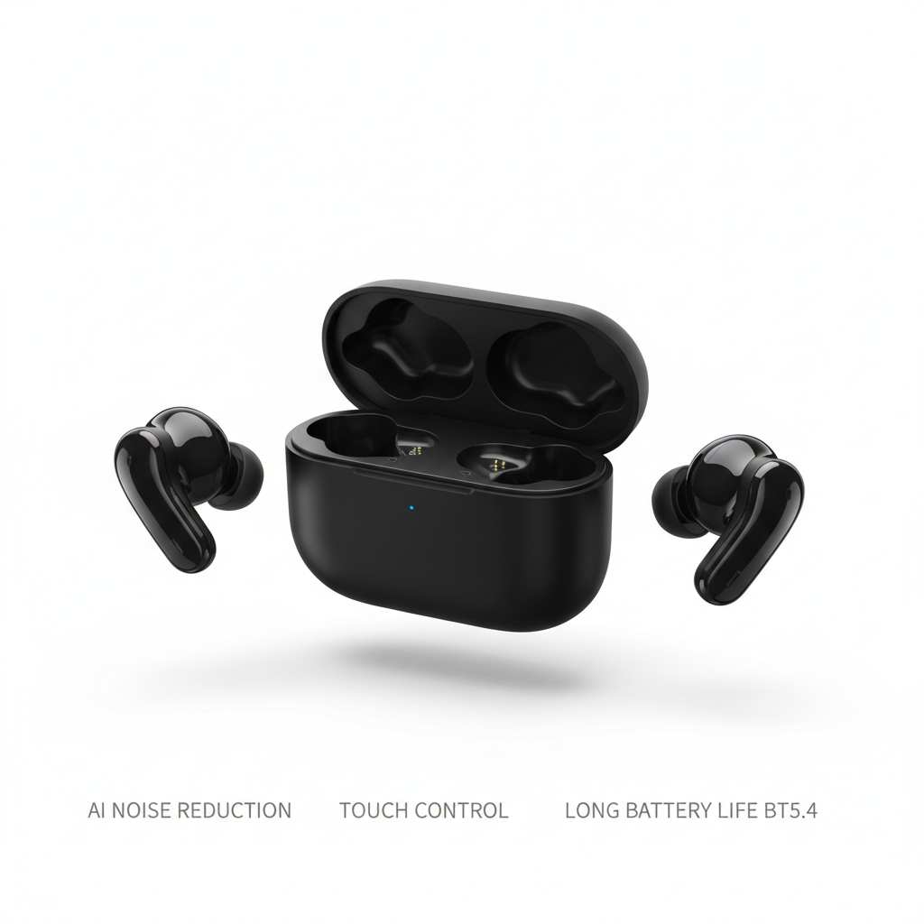 Xiaomi Redmi Buds 6 Play em preto fone de ouvido sem fio Bluetooth redução de ruído AI - fotografia premium