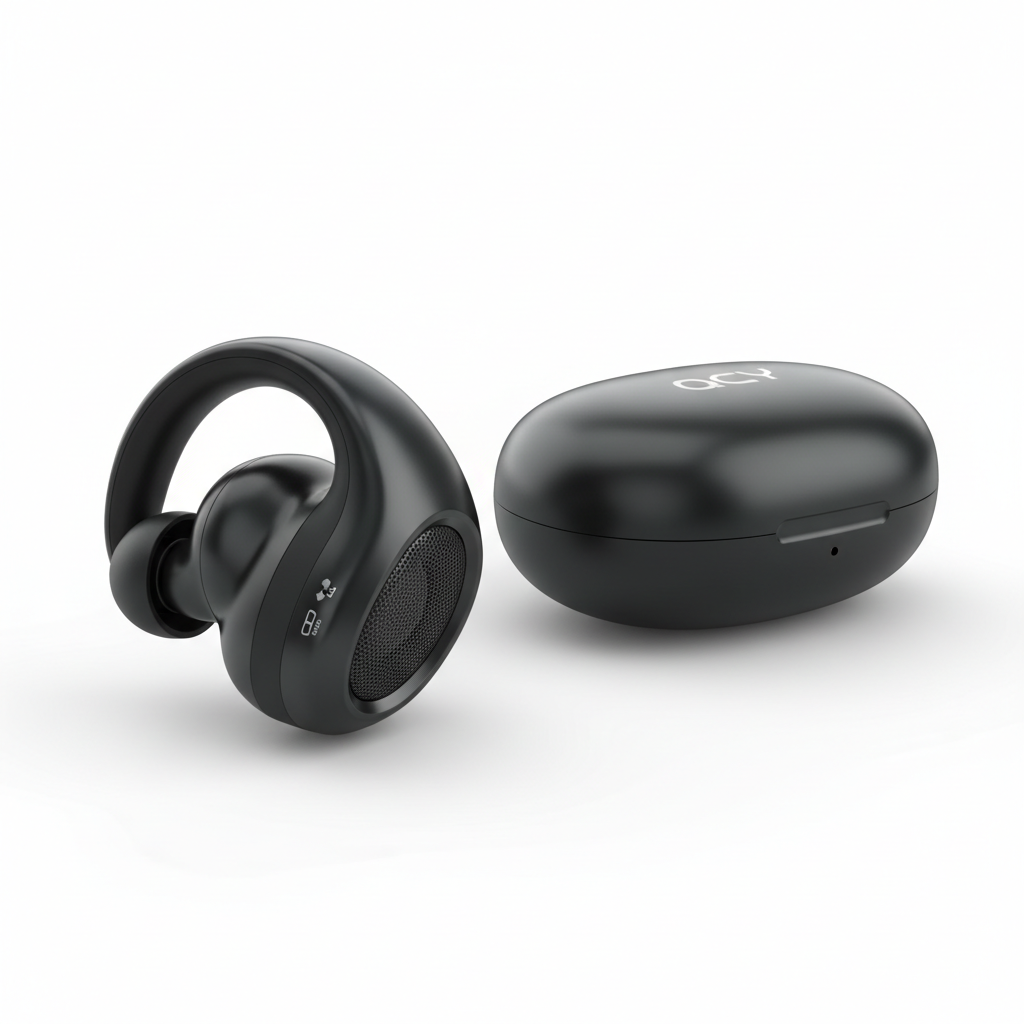 QCY Crossky C30 fones de ouvido clip pretos Bluetooth 5.4 sem fio aberto esportes TWS