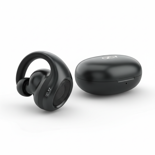 QCY Crossky C30 fones de ouvido clip pretos Bluetooth 5.4 sem fio aberto esportes TWS