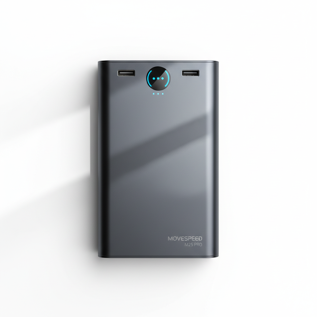 Movespeed M25 Pro power bank top view - USB-C ports detail