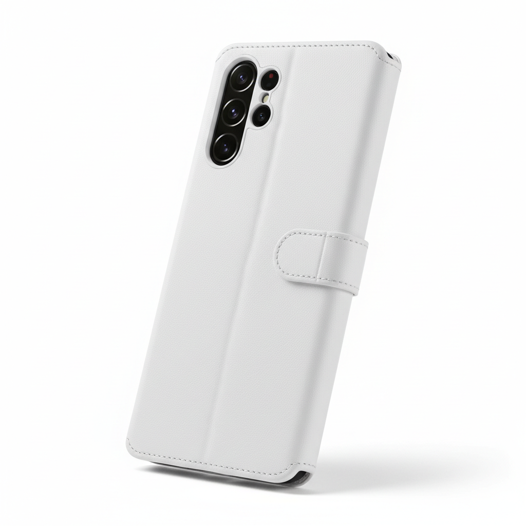 Capa de couro magnético Samsung Galaxy em branco luxo à prova de choque - fotografia premium