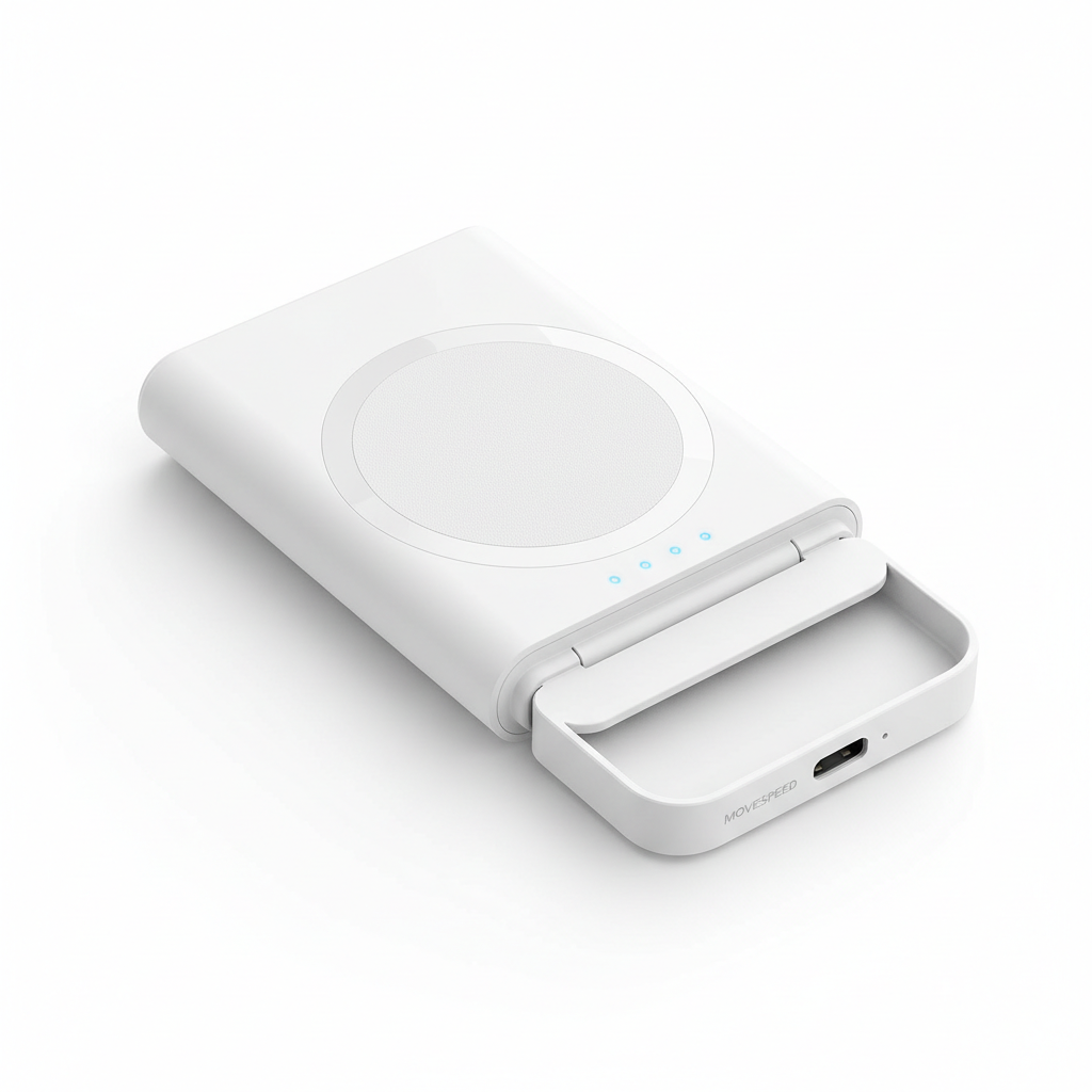 MOVESPEED P03 Qi2 power bank magnético 10000mAh branco com carregamento sem fio e suporte