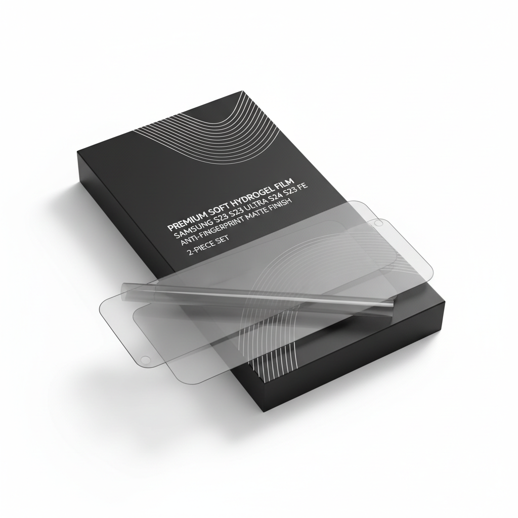 Película de hidrogel macia Samsung S25 S24 S23 Ultra 2 peças embalagem preta - fotografia premium