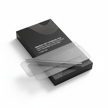 Película de hidrogel macia Samsung S25 S24 S23 Ultra 2 peças embalagem preta - fotografia premium