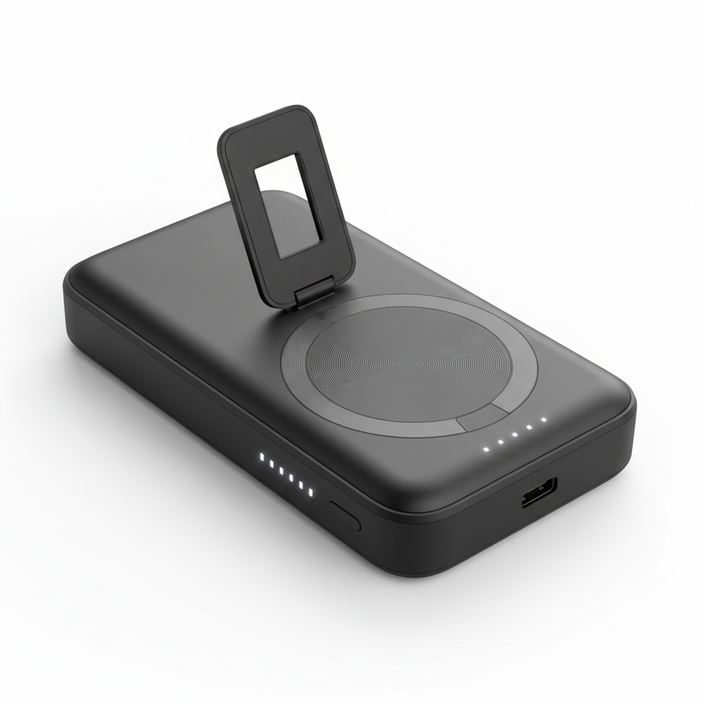 MOVESPEED P03 Qi2 power bank magnético 10000mAh preto com carregamento sem fio e suporte