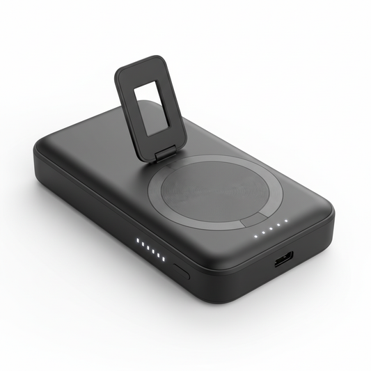 MOVESPEED P03 Qi2 power bank magnético 10000mAh preto com carregamento sem fio e suporte