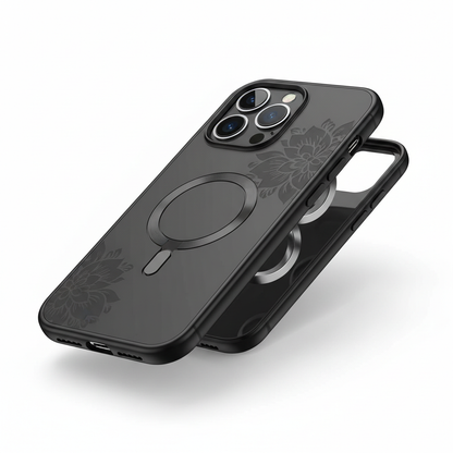 Capa magnética 2 em 1 preta para iPhone 17 16 15 14 com carregamento MagSafe sem fio