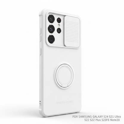 Capa Samsung Galaxy com proteção de câmera slider em branco 360 proteção completa - fotografia premium