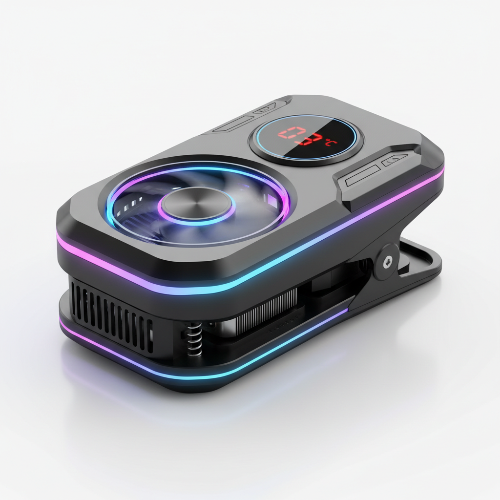 Cooler Gaming K19 Clip Semicondutor Magnético Display Digital RGB Ventilador Portátil Universal