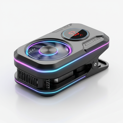Cooler Gaming K19 Clip Semicondutor Magnético Display Digital RGB Ventilador Portátil Universal