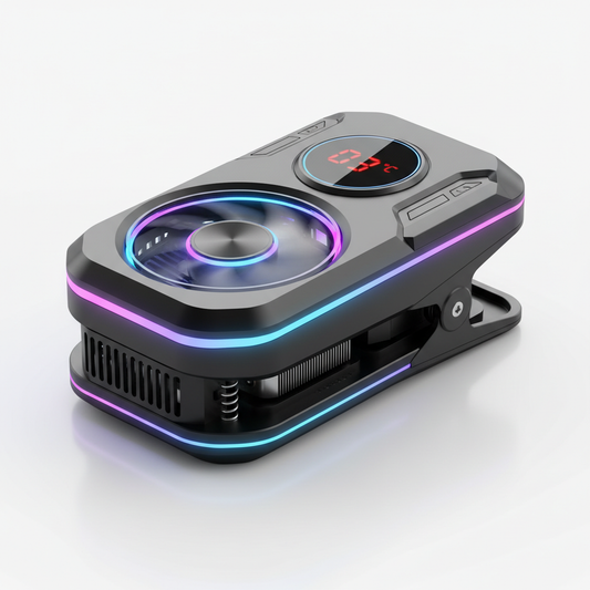 Cooler Gaming K19 Clip Semicondutor Magnético Display Digital RGB Ventilador Portátil Universal