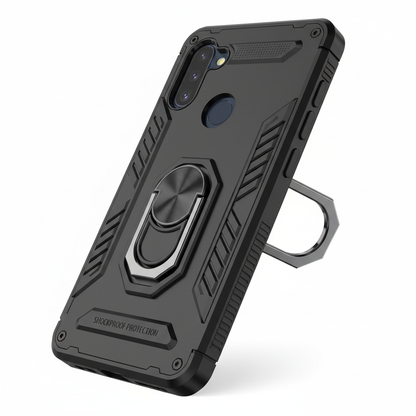 Capa magnética Samsung Galaxy em preto com suporte giratório 360 à prova de choque - fotografia premium