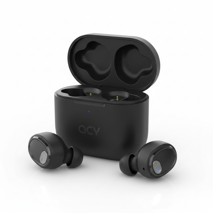 Qcy ht05 anc fones de ouvido sem fio em preto - fotografia premium