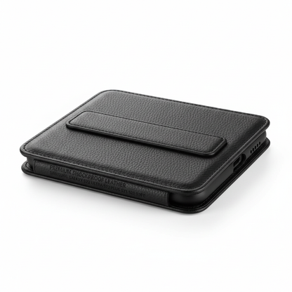 Capa de couro magnético Samsung Galaxy em preto luxo à prova de choque - fotografia premium