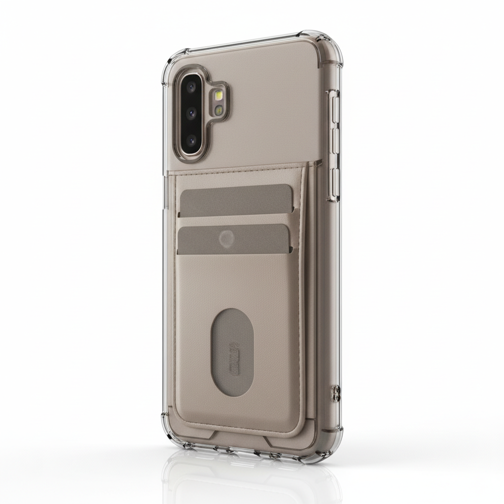 Capa carteira transparente fumê Samsung Galaxy A56 A55 A36 A26 A16 5G com slots de cartão