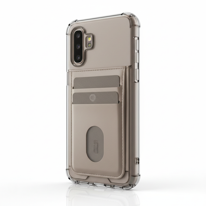 Capa carteira transparente fumê Samsung Galaxy A56 A55 A36 A26 A16 5G com slots de cartão