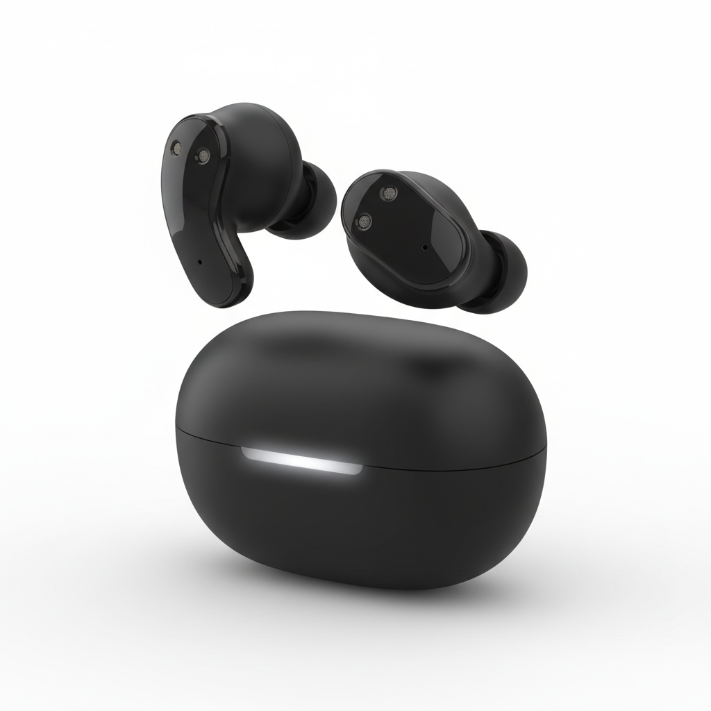 QCY-T13 ANC fones de ouvido sem fio pretos Bluetooth 5.3 TWS cancelamento de ruído 4 microfones ENC