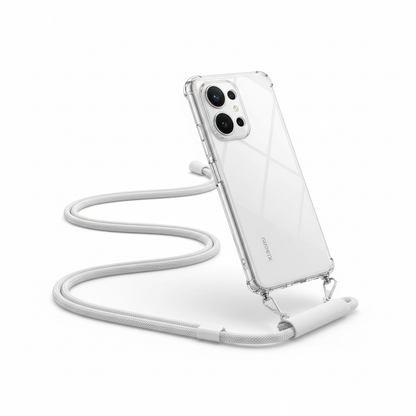 Capa Xiaomi Redmi Note 14 Pro Branca com Corda - Design Crossbody Mãos Livres | Envio Rápido
