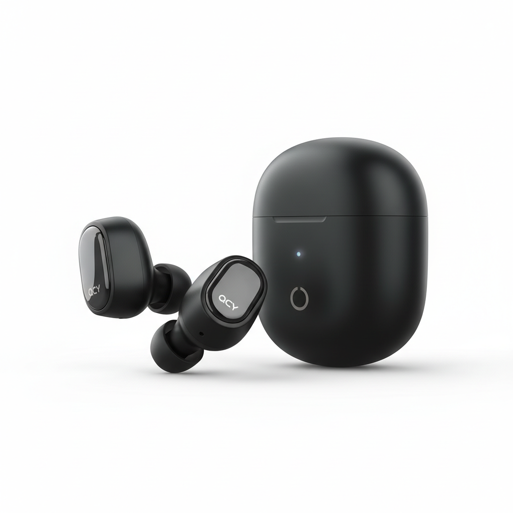 QCY HT05 ANC fones de ouvido sem fio pretos 40dB cancelamento de ruído ativo Bluetooth 5.2