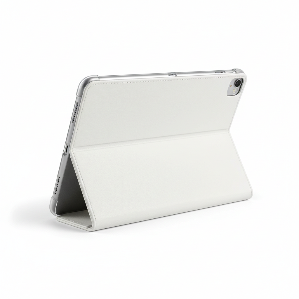 Coque para iPad 11 2025 em branco com três dobras PU leather - fotografia premium