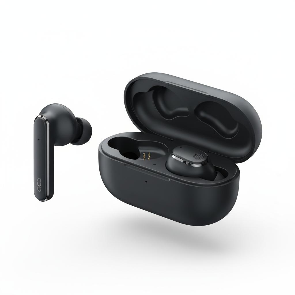 QCY HT05 ANC fones de ouvido sem fio em preto com cancelamento de ruído - vista premium