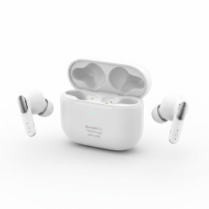 QCY-T13 ANC fones de ouvido sem fio em branco Bluetooth 5.3 - fotografia premium