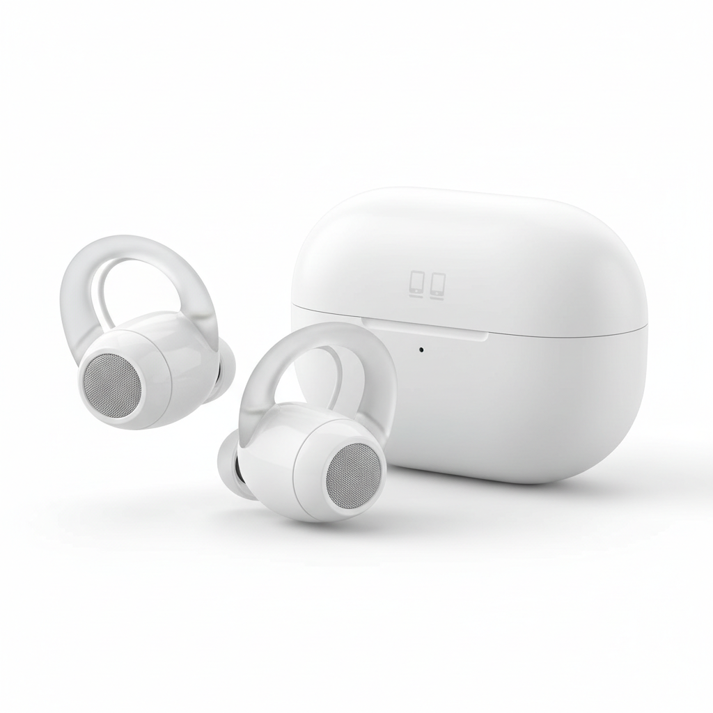 QCY Crossky C30 fones de ouvido clip brancos Bluetooth 5.4 sem fio aberto esportes TWS