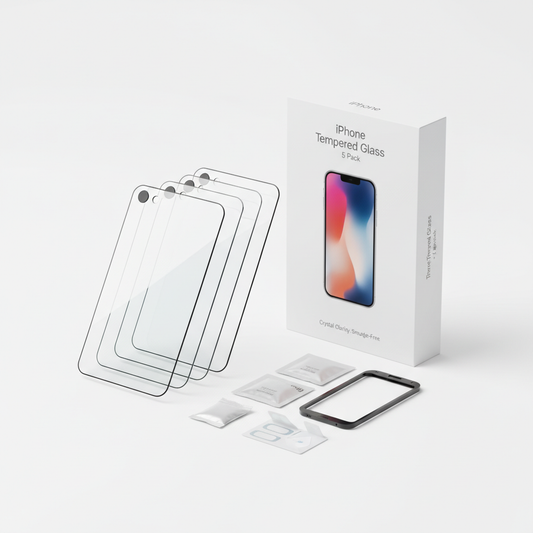 Protetor Ecrã Vidro Temperado iPhone 5 Unidades Oleofóbico Fácil Instalação iPhone 6-17 Pro Max